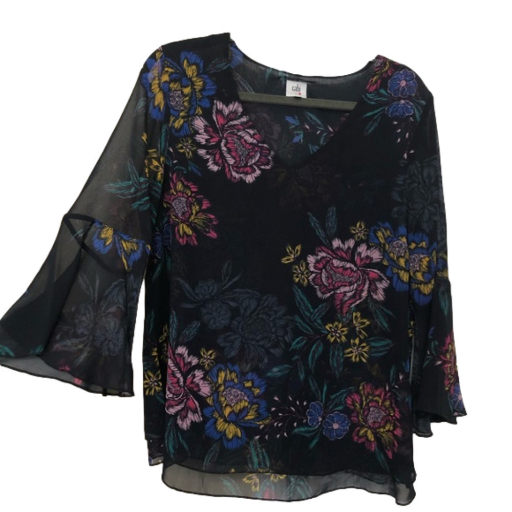 CAbi Olivia Floral Bell Sleeve
